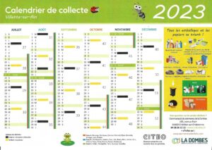 calendrier ramassage 2ème semestre 2023